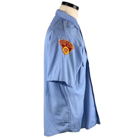 Vintage South Euclid Fire Department 60's Short Sleeve Button Shirt XL Blue - Picture 4 of 10